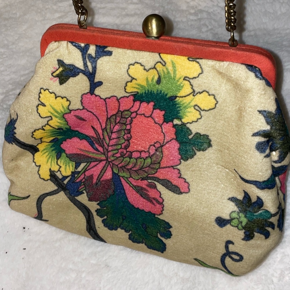 Anthropologie handbag! Super cute extra soft velvet material. OS small handbag!